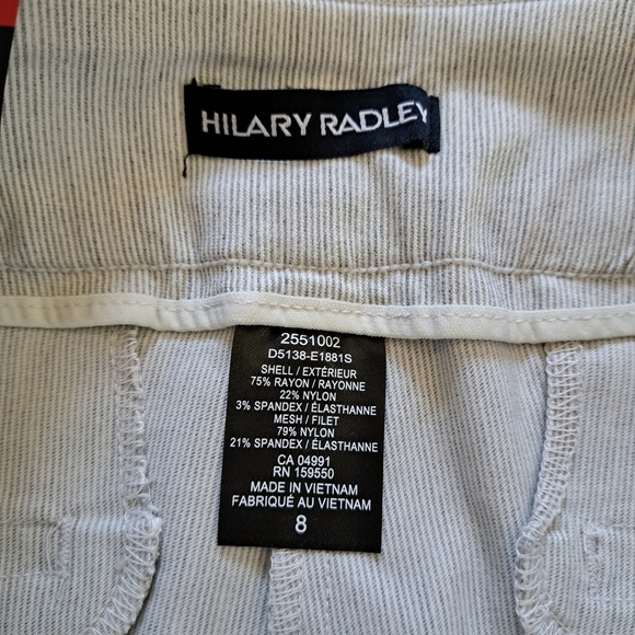 ❤️ Hilary Radley Bermuda Shorts Women's Size 8 Grey Stripe White Stretch - Picture 6 of 11